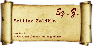 Sziller Zalán névjegykártya