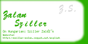 zalan sziller business card